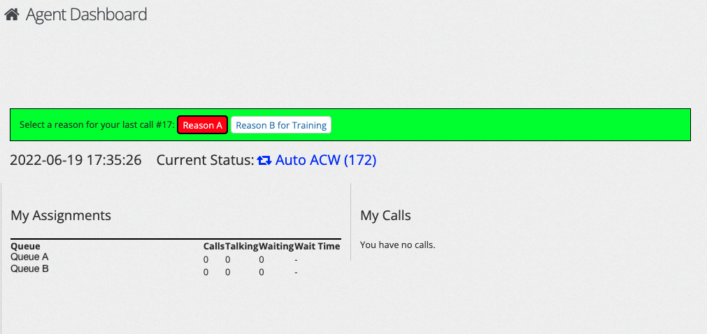 Call Contact Reason Green Bar