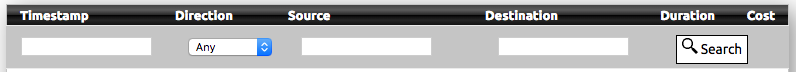 Call Log Search Bar